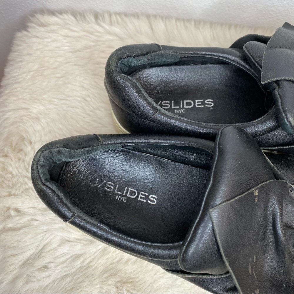 J/Slides Annabelle Black Slip on Bow Sneakers Shoes - Picture 4 of 6